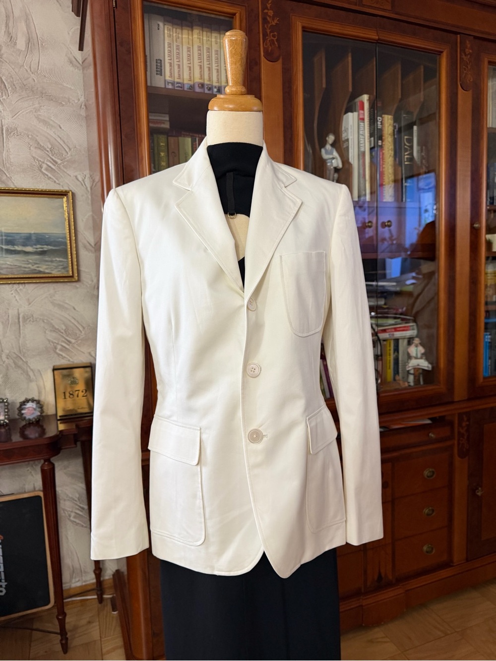 Ralph Lauren black label White Classic Blazer Tailored Jacket sz S